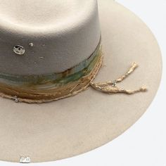 Marino Fedora Hat | Valeria Andino Hats Handmade Artisan Beige Hat Bands, Cowboy Hat Design, Hat Burning, Fall 23, Mad Hatters, Hamsa Charm, Head Pieces, Felt Fedora, Crimp Beads