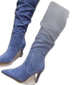 Light Blue Knee High Boots, Blue High Heel Knee-high Boots For Fall, Blue Knee-high Party Boots For Winter, Trendy Blue Knee-high Boots, Chic Blue Knee-high Heeled Boots, Color Pairing, High Boots, Knee High Boots, Warm Weather