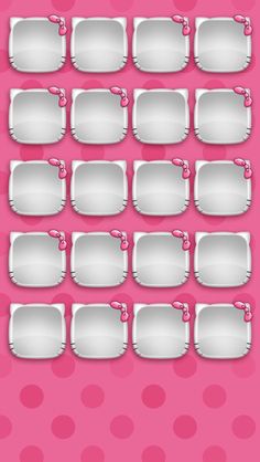 a pink background with lots of white plates on it