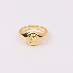 Unique gold filled initial old English signet rings. It's very difficult to make the engraving. It takes many time for craftsmen to make them dainty. Great affordable unique gifts for you and yours.- fixed size. Available for open back. US6.5 size.- inside ring diameter 17mm- tall 21.6mm- 1pc, available for different letters or popular letters. Gold Engraved Ring With Initials For Everyday, Gold Signet Ring With Initials For Everyday, Everyday Gold Signet Ring With Initials, Gold Symbolic Initial Ring As Promise Ring, Gold Symbolic Initial Ring For Promise, Classic Gold Stamped Initial Ring, Gold Symbolic Initial Ring As Gift, Symbolic Gold Initial Ring As Gift, Symbolic Gold Initial Ring For Gift