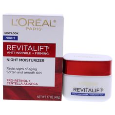 Anti-wrinkle and firming eye cream with encapsulated pro-retinyl. A plus pro-lastyl. Fight wrinkles, firm skin, and reduce the morning puffy look. Increases cell turnover for visibly radiant and revitalized skin. Loreal Professional, Loreal Revitalift, Firming Eye Cream, Skin Care Lotions, Night Moisturizer, Firm Skin, Reduce Wrinkles, A Plus, L Oreal