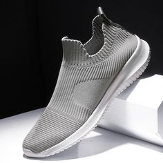 Breathable Men Shoes Trend Flat White Casual Shoes Light Male Sneaker Breathable Luxury Footwear Vulcanize Shoes Man Summer Shoes Without Laces, Trending Flats, Trendy Flats, White Casual Shoes, Luxury Footwear, Lightweight Running Shoes, Flat White, Casual Flat Shoes, Mesh Shoes