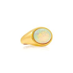 8ct opal 9mm Bezel Set 10k yellow gold Modern 14k Gold Opal Ring, Classic Gold Opal Gemstone Ring, Classic Yellow Gold Moonstone Ring With Polished Finish, Classic Oval Opal Ring With Polished Finish, Formal Yellow Gold Ethiopian Opal Ring, Classic Yellow Gold Oval Cabochon Moonstone Ring, Yellow Gold Ethiopian Opal Ring In Oval Cabochon Shape, Modern 14k Gold Opal Ring With Polished Finish, Yellow Gold Ethiopian Opal Oval Cabochon Ring