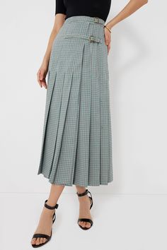 Palladian Check Isla Skirt | Tuckernuck Office Fashion, Winter Shopping, Summer Style Guide, Easy Style, Cocktail Attire, Weekend Wear, Pleated Midi Skirt, 15 Dresses, Skirt Fashion