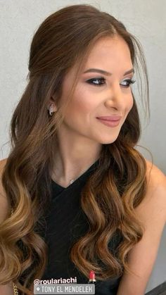 Curled Hairstyles For Medium Hair, Long Hair Wedding Styles, Prom Hairstyles For Long Hair, Front Hair Styles, Wedding Hair Inspiration, Down Hairstyles