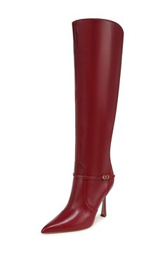 4" heel 14 3/4" shaft; 14" regular calf circumference 14 3/4" shaft; 16" wide calf circumference Side zip closure Leather upper/synthetic lining/rubber sole Imported Dolce Vita Boot, Red Knee High Boots, Dolce Vita Boots, Burgundy Boots, Frizzy Hair, Wide Calf, Burgundy Red, Sam Edelman, Knee High Boots