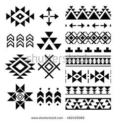 Navajo print, Aztec pattern, Tribal design elements Navajo Print, Navajo Pattern, Jar Kitchen, Native American Patterns, Native American Design, Aztec Art, Native Design, Pola Sulam, Aztec Designs