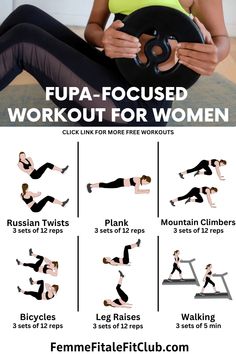 5 Of The Best Fupa-Focused Exercises - Femme Fitale Fit Club Blog Fupa Workouts At Gym, Exercise For Fupa Stomach, Best Fupa Workouts, Fupa Exercises At Home, Foopa Exercises, Loose Fupa Workout, How Can I Lose My Fupa Fast, Get Rid Of Fupa Exercises, Rower Exercises