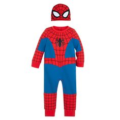 Baby swings into this full-length Spider-Man costume bodysuit with super style. Featuring classic webbed print, a puffy spider icon, and beanie ''mask,'' wall-crawlers-to-be will enjoy some heroic dress-up. Disney Baby Costumes, Spider Icon, Spider Man Costume, Costume Bodysuit, Spiderman Costume, Mask Wall, Full Body Suit, Man Icon, Baby Swings