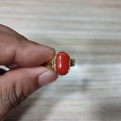 "925 Sterling Silver Certified Natural 7.25 Carat Red Coral Moonga Gemstone Ring for Men and Women Product  : Ring Gemstone : Natural Coral (Moonga) Stone Size :  3.70 ct- 10 ct. (4 to 11 Ratti) Metal : Silver Coral Moonga 4.00-11.00 Ct. Stone Panchadhatu(Copper) Adjustable Ring For Men&Women.This ring is suitable for men&Women having ring sizes between 4.25 to 12.00 as per US ring standards.Size of this ring is easily by hand. Fine quality Red Coral is used to give best results for your astrolo Rings Models, Gemstone Ring For Men, Coral Stone Ring, Red Coral Ring, Coral Ring, Coral Stone, Natural Coral, Ring For Men, Stackable Ring