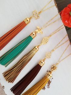 Long Necklace, Tassel Necklace,  Leather Tassel #jewelry #necklace @EtsyMktgTool #bohotasseljewelry #longtasselnecklace #leather Gold Tassel Dangle Necklace Gift, Gold Tassel Necklace With Fringe For Gift, Tassel Necklace As Gift, Long Fringe Necklaces For Gift, Fringe Long Necklace Gift, Elegant Tassel Necklace With Adjustable Chain As Gift, Fringe Long Necklace For Gift, Bohemian Gold Tassel Necklace For Gift, Bohemian Gold Tassel Necklace As Gift