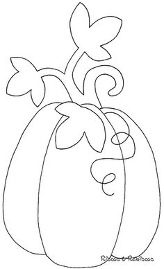 a drawing of a pumpkin with leaves on it