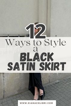 Plus Pencil Skirt Outfits, Satin On Satin Outfit, Satin Skirt Casual Outfit Summer, Silk Skirt Black Outfit, How To Style A Silk Skirt For Summer, Satin Skirt Business Outfit, How To Style Black Silk Midi Skirt, Long Black Skirt Business Casual, Casual Black Silk Skirt Outfit