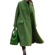 Product Description * Item:Womens Fashion Double Breasted Warm Woolen Overcoat Stand Collar Trench Jacket * Condition: 100% Brand New * Color:Green * Size:Asian S-3XL * Package:1pc Coat(without any accessories ）    Please note: 1.Please allow a little error due to manual measurement. 2.The color maybe a little difference because of the light,screen reflection etc. 3.If you are not sure what size to choose, you can tell us your height and weight, we will recommend the right size for you. Shipping Camel Style, Long Sweater Coat, Trendy Coat, Long Overcoat, Warm Cardigan, Elegant Coats, Wool Overcoat, Trench Jacket, Plus Size Coats