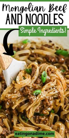 Asian Beef And Noodles, Beef Rice Noodles, Asian Ground Beef Recipes, Ground Beef And Broccoli, Rice Noodle Recipes, Mongolian Beef Recipes, Asian Noodle Recipes, Beef Rice, Asian Beef