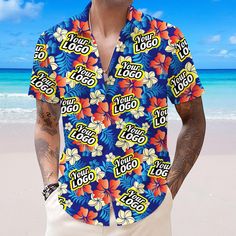 🐧Featuring short sleeve casual button down shirt for men and women. These hawaiian shirts combined with flamingo and tropical floral palm leaf in colorful design.Hawaiian background shirts, shorts, hats and toiletry bags to meet all your vacation travel needs. 😊Put your face logo on custom shirt and create the perfect gift! Suitable for casual daily, hawaiian, aloha, beach, sailing, fishing,surfing, party and vacation. 🐰Send us your favorite photos via Etsy message, and we'll put them on the Summer Multicolor Collared T-shirt, Summer Printed T-shirt With Camp Collar, Collared Camp Shirt With Hibiscus Print For Summer, Summer Cotton Short Sleeve Shirt With All Over Print, Fitted Button-up Hawaiian Shirt For Summer, Fitted Summer Hawaiian Button-up Shirt, Relaxed Fit Hibiscus Print Summer Shirt, Short Sleeve Hawaiian Shirt With Hibiscus Print For Spring, Casual Hawaiian Shirt With Hibiscus Print For Summer