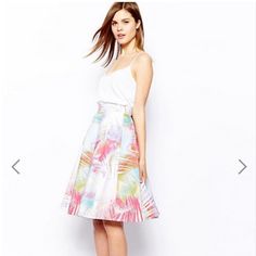 This Skirt By Karen Millen Is Perfect For Spring And Summer. It Is New Without Tags And Is Fully Lined. Length: 15" Waist: 14.75" Note: Photos On Model Are From Retailer For Reference Only. White Lined Skirt For Spring, White Full Mini Skirt For Summer, Multicolor Mini Skirt For Summer, Feminine Full Mini Skirt For Summer, White Summer Midi Skirt, White Pleated Skirt For Spring, Feminine Multicolor Skirt For Spring, White Knee-length Mini Skirt For Spring, White Full Mini Skirt For Day Out