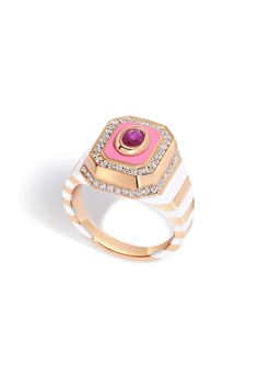 STATE PROPERTY-Tsang Pink Panther Signet Ring-ROSE GOLD Pink Panther Diamond, Panther Jewelry, Marissa Collections, Pink Panther, Rose Gold White, Discount Jewelry, Pink Panthers, Fine Jewels, Signet Ring