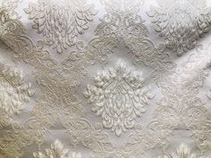 NEW Designer Brocade Damask Satin Upholstery Fabric- Pearl - By The Yard - Fancy Styles Fabric Pierre Frey Lee Jofa Brunschwig & Fils Floral Drapery Fabric, Floral Drapery, Best Gift Cards, Motif Pattern, Novelty Fabric, Velvet Collection, Fabric Animals, Teal And Gold, Fabric Remnants