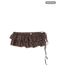 brown Layering Mini Skirt, Tie On Skirt, Campfloggnaw Outfits, Layered Style Clothes, 2000s Mini Skirt Outfit, Brown Ruffle Skirt, Winter Mini Skirt, Skirt Over Jeans, Bubble Skirts