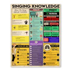 a poster with an image of a woman's body and the words, singing knowledge