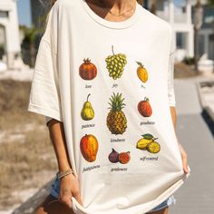 "FRUIT" TEE | IVORY He Would Love First, Fruit Tote Bag, Love Joy Peace Patience Kindness, John 3 30, Galatians 5 22, What Would Jesus Do, The Fruit Of The Spirit, Love Joy Peace, Forbidden Fruit