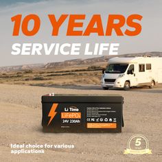 an advertisement for a service life battery in the desert