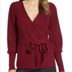 Rachel Parcell Women's Burgundy Wrap Cardigan Sweater Long Sleeve New With Tags Rachel Parcell Cranberry Burgundy Wrap Sweater Removable Belt Color- Burgundy, Cranberry Sold Out Online So Soft! Career, Office, Work, Professional, Basic, Classic, Contemporary, Modern, Trendy, Flattering, Timeless, Cute, Fall, Winter, Transitional, Comfortable, Nordstrom, Saks, Designer, Staple, Chic, Sleek, Minimalist, Modest, Garmentory, Net A Porter, Saks, Saks Fifth Avenue, Shopbop, Revolve, Moda Opeandi, Farfetch, Warm, Cozy, Comfy, Comfortable, Oversized, Relaxed, Fall, Winter, Autumn, Classic, Timeless, Modern, Contemporary, Trendy, Fun, Cute, Boho, Bohemian, Revolve, Shopbop, Nordstrom, Boots, Mode Knit Wrap Tops For Fall, Wrap Sweater For Winter Workwear, Wrap Sweater For Work In Winter, Winter Wrap Sweater For Workwear, Winter Wrap Sweater For Work, Winter Wrap Top, Burgundy Sweater For Fall Layering, Burgundy Winter Top For Workwear, Burgundy Cardigan For Fall Layering