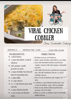 a recipe for chicken cobbler with instructions on how to make it