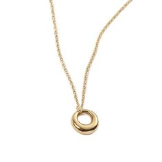 Embrace modern sophistication with our 18k Gold-Plated Geometric Circle Necklace. Crafted for contemporary elegance, this piece adds a chic touch to any look. Elevate your style effortlessly with the allure of geometric design in radiant gold. Modern Gold Necklace With Polished Finish, Modern Polished Gold Necklace, Modern Metal Chain Necklace With Round Pendant, Modern Formal Pendant Necklace, Modern Polished Chain Necklace As Gift, Modern Polished Chain Necklace For Gift, Everyday Gold Chain Necklace With Polished Finish, Modern Rose Gold Chain Necklace For Everyday, Modern 14k Gold Round Pendant Necklace