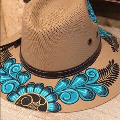 Accessories | Hand Painted Tanteal Artistic Medium Vacation Hat | Poshmark Vacation Hat, Painted Hats, Tan Brown, Accessories Hats, Women Accessories, Hand Painted, Hats, Women Shopping, Color