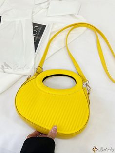 Bird in Bag - Versatile Texture Shoulder Crossbody Bag - Stylish Saddle Bag for Travel, Shopping, and More - Unique and Fashionable Shape Portable Yellow Crossbody Shoulder Bag, Yellow Portable Satchel Bag, Yellow Crossbody Bag With Adjustable Handle, Yellow Crossbody Satchel For Everyday Use, Yellow Crossbody Bag For Errands, Yellow Crossbody Satchel For Errands, Yellow Handheld Bags For Errands, Bag For Travel, Travel Shopping