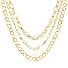 PRICES MAY VARY. Stylish Layered Necklace: A combination that most people like. Each piece of this classic 3-layer necklace can be worn alone or layered with other necklaces, therefore they are perfect to put on every day. About Materials: Our Cuban link chains are crafted from made with hypoallergenic materials, it is nickel, lead, and cadmium-free, 14k gold plated paperclip layered necklace with a shiny protective high-finish. About Length Size: Each chain measures, 1mm, 0.5mm, and 1mm in thic 3 Layer Necklace, Necklace For Women Gold, Lock Chain, Textile Pattern, Layer Necklace, Snake Necklace, Cuban Link Chain, Cuban Link, Plated Jewelry