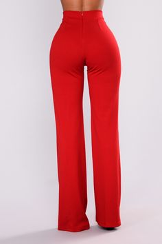 Victoria High Waisted Dress Pants - Ruby