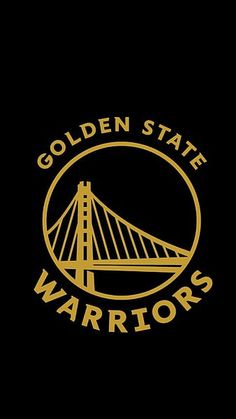 the golden state warriors logo is shown on a black background, with gold lettering that reads'golden state warriors '