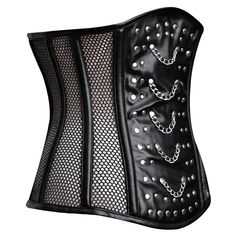 The Mesh Corset Black Top with Leather is a versatile option that serves multiple purposes, including tight-lacing, shaping the body, and training the waist. It is a prudent investment for achieving your desired physique or appearance. Moreover, this corset sets you apart and draws attention to you. The Under Bust Corset provides substantial support for the lumbar, midsection, and lower back, potentially improving posture during everyday tasks. Its robust design, featuring Heavy Duty Steel Bonin Gothic Black Corset With Medium Bust Support, Black Underbust Corset Belt With Boning, Black Gothic Corset For Club Wear, Black Gothic Corset For Club, Gothic Black Corset For Club, Black Punk Corset Belt With Corset Back, Black Punk Style Corset Belt With Corset Back, Black Punk Corset With Boned Bodice, Black Overbust Corset With Medium Bust Support