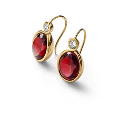 CROISÉ EARRINGS, Red Grandmother Jewelry, Clear Crystal Earrings, Bride Earrings, Popular Jewelry, Gold Earrings Designs, The Ear, Engagement Jewelry, Gold Plated Earrings, Baccarat