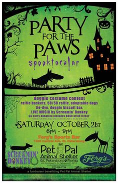 an advertisement for the party for the paws