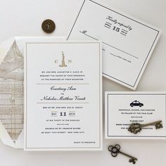 the wedding stationery is laid out and ready to be used