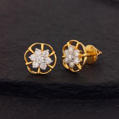 ⚫ These earrings made with natural diamonds in solid 14k yellow gold, ⚫ Solid 14k Yellow Gold Stud Earrings Pave Diamond Jewelry ⚫ Stud Earrings, Gold Earrings, Diamond Earrings, Fine Jewelry, Handmade Earrings ⚫ Special customize for mother's day, Anniversary, Birthday Gift, Valentine, Mother's Day Christmas. ⚫ Item Details: Gross Weight:- 2.369 Grams 14k Yellow Gold Weight:- 2.251 Grams Diamond Weight:- 0.59 Ct. Item Size:- 10 x 10 MM Item SKU:- AEOS-2018 Please let us know if you required oth Wedding Flower Earrings In 14k Yellow Gold, Dazzling Diamond Flower Shaped Earrings For Formal Occasions, Dazzling Flower Shaped Diamond Earrings For Formal Occasions, Dazzling Flower-shaped Diamond Earrings For Formal Occasions, Classic Hallmarked Diamond Bridal Earrings, Exquisite Yellow Gold Earrings With Brilliant Cut, Elegant Flower Shaped Halo Earrings, Elegant Flower-shaped Halo Earrings, Formal 14k Gold Diamond Earrings In Flower Shape