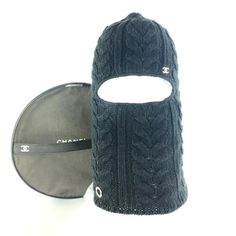 Chanel Ultra Rare Cc Logo Ski Mask Beanie Hat Cap Woven Black Wool 3cc1019 Excellent Condition (9/10 Or A) One Size Fits All Includes Carrying Case Appears To Never Have Been Worn Chanel Ski Mask, Vintage Chanel Runway, Ski Mask Beanie, Logo Ski, Tweed Hat, Navy Chanel, Chanel Suit, Brown Tweed, Ski Hats