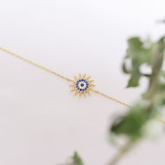 Your Gold Sun Bracelet is stylish, dainty and pretty ideal for everyday use. Details of solid gold handmade Evil Eye Charm are very eye-catching. It is a great gift for your loved ones. This jewelry will be an indispensable piece of yours. This meaningful Protective Sun Eye Charm with high quality handwork will be a legacy you can leave to your family its. * Sun Evil Eye Bracelet Details * Material / Gold Kt : This elegant bracelet is made of 14k and 18k Solid Gold * Available Gold Colors : Yell Celestial Bracelet With Star Charm, Handmade Gold Star Bracelets, Handmade Star-shaped Gold Bracelets, Celestial Style Bracelet With Adjustable Chain For Gift, Celestial Style Bracelet With Adjustable Chain, Sun Bracelet, Sapphire Eyes, Bracelet Trendy, Handmade Evil Eye