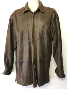 Z20 Vintage Mckenzie Tribe Men's Long Sleeve Brown Suede Leather Jacket  Size L Measurements Shoulder:  23" Sleeve:  25.5" Armpit 2 Armpit:  25" Length:  33" Be sure to check my store regularly, as new items come in daily From smoke and pet free home Don't miss your opportunity on this item; if you decide to buy later it might be gone! Distressed Brown Long Sleeve Outerwear With Pockets, Distressed Brown Leather Jacket With Pockets, Brown Leather Hunting Outerwear, Casual Long Sleeve Distressed Brown Outerwear, Casual Vintage Brown Leather Outerwear, Rugged Leather Long Sleeve Outerwear, Rugged Leather Outerwear With Long Sleeves, Brown Suede Leather Jacket, Tribes Man