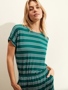 Knit Midi T-Shirt Dress | Banana Republic Factory Casual Green Dress With Side Slits, Casual Green Dresses With Side Slits, Casual Crew Neck Dress With Side Pockets, Green Short Sleeve Dress With Side Slits, Casual Green Short Sleeve Dress For Summer, Banana Republic Factory, Knit Midi, T Shirt Dress, New Product