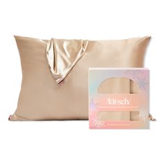 an image of a pillow and packaging on a white background