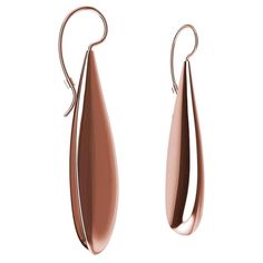 18 Karat Pink Gold micron Long Teardrop Drop Earrings, Simplicity in a complex world. Designing for Tiffany & Co. helped me boil design down to the essence of a shape. These long teardrops are hollow and 3d printed individually, no molds are used because of their shape and open backs. These measure about 1 3/4 inch x 3/8 inch wide. Made in NYC to order. Please allow 2 .5 weeks . Open Backs, Pink Gold, Tiffany & Co., Gold Vermeil, Or Rose, Pink And Gold, 18k Gold, Essence, Jewelry Earrings