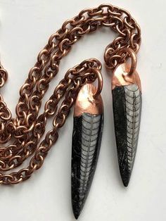 Orthoceras is an extinct cephalopod that lived during the Devonian period nearly 400 million years ago. Now you can wear this ancient squid on your neck!  Choose small or large specimen; 26" copper chain; Bright or darkened oxidized copper. Luxury Unique Electroformed Jewelry, Luxury Nature-inspired Electroformed Jewelry, Luxury Electroformed Necklaces As A Gift, Devonian Period, Engraved Rings Personalized, Copper Electroforming, Metal Art Jewelry, Signet Rings Women, Talisman Pendant