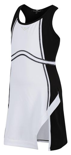 a women's tennis dress with black and white stripes