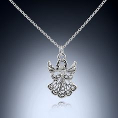 Guardian angel charm necklace in sterling silver. One of most popular gifts from Grandmothers to Granddaughters or Daddy's to their Little Angels. Silver Necklace For Valentine's Day With Gift Box, Valentine's Day Gift Charm Necklaces With Hallmark, Hallmark Charm Necklaces For Valentine's Day Gift, Silver Necklace With Gift Box For Mother's Day, Valentine's Day Hallmarked Charm Necklaces As Gifts, Hallmarked Charm Necklaces For Valentine's Day Gift, Adjustable Jewelry With Gift Box, Charm Necklaces With Hallmark As Gift, Sterling Silver Charm Necklaces As Gift