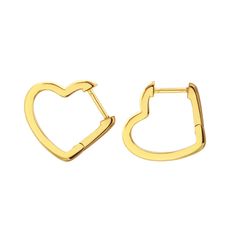 Show the love with our heart-shaped huggie hoop earrings from Kris Nations! These gold or silver earrings measure 15mm and have an easy hinge closure. Small Hoop Yellow Gold Earrings For Valentine's Day, Valentine's Day Heart Huggie Earrings, Tarnish Resistant Heart Shaped Huggie Earrings, Heart-shaped Yellow Gold Hoop Earrings For Everyday, Heart-shaped Yellow Gold Huggie Earrings For Anniversary, Heart-shaped 14k Gold Huggie Earrings For Valentine's Day, Yellow Gold Small Hoop Huggie Earrings For Valentine's Day, Everyday Heart-shaped Hoop Earrings In Yellow Gold, Yellow Gold Heart Huggie Earrings For Anniversary